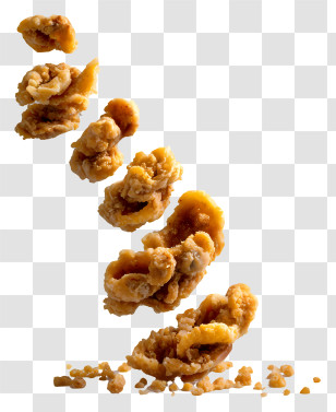 Fried Clam Falling - Crispy Fried Chicken Pieces Transparent PNG