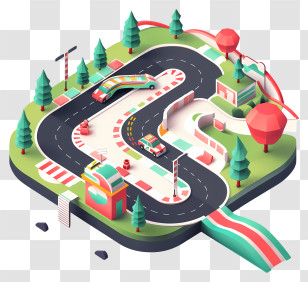 Race Track - Miniature Race Track With Cars Transparent PNG