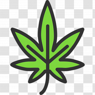 Cannabis Leaf - Green Cannabis Leaf Icon Illustration Transparent PNG