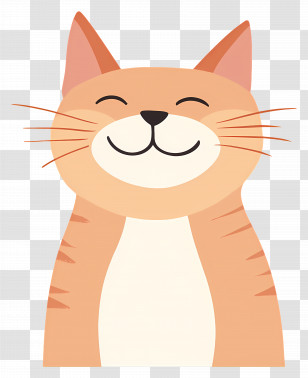 Happy - Happy Orange Cartoon Cat Transparent PNG