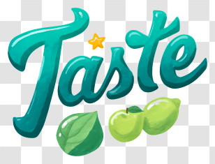 Taste Logo - Teal 'Taste' Hand-lettered Logo Transparent PNG
