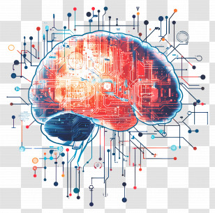 Neural Networks - Digital Brain Technology Concept Transparent PNG