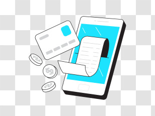 Online Payment - Mobile Payment With Credit Card And Receipt Transparent PNG