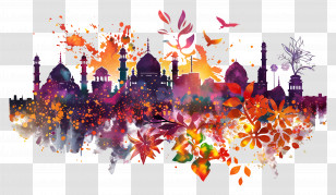 Dibrugarh City Skyline - Colorful Cityscape Silhouette Transparent PNG