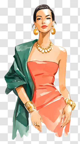 Elegant Woman - Stylish Fashion Illustration Woman Transparent PNG