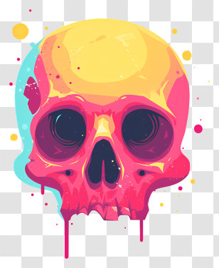 Death Skull - Bright Vivid Artistic Skull Design Transparent PNG