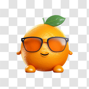 Orange - Cartoon Orange With Stylish Sunglasses Transparent PNG