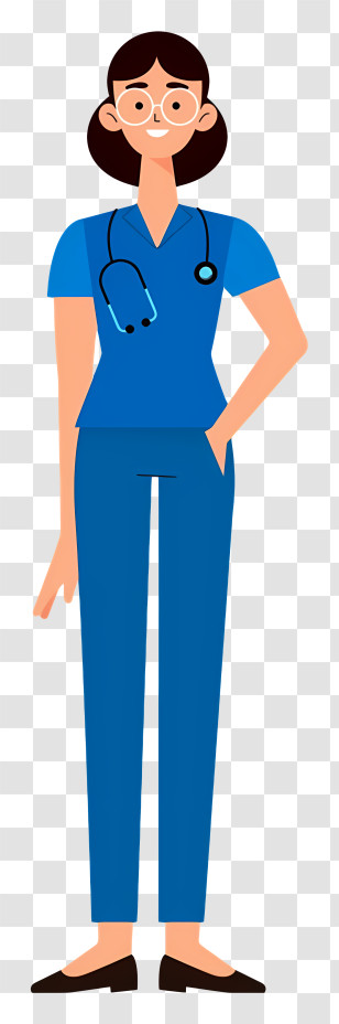 Female Nurse - Nurse In Blue Scrubs Transparent PNG
