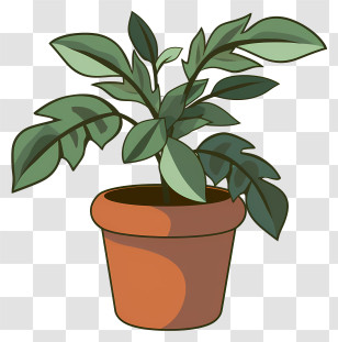 Potted Plant - Illustration Of Potted Green Plant For Home Decor Transparent PNG
