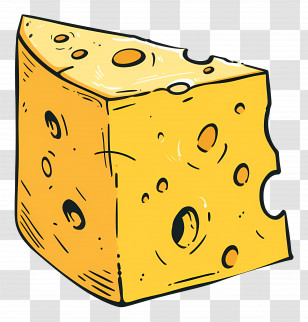Cheese Wedge Illustration - Illustrated Cheese Wedge Design Transparent PNG