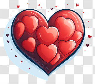 Heart - Cluster Of Red Hearts In Cartoon Style Transparent PNG
