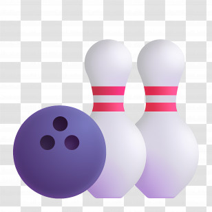 Bowling Emoji - Bowling Pins And Ball Transparent PNG