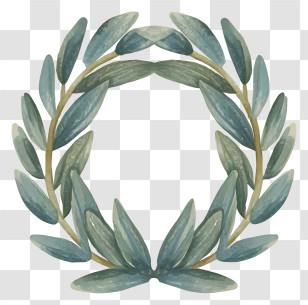 Keywords Wreath - Simple Green Laurel Wreath Transparent PNG