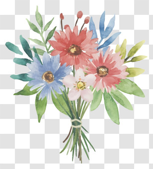 Painting - Watercolor Flower Bouquet Transparent PNG