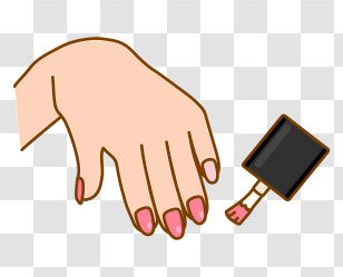 Clipart - Hand With Nail Polish For Manicure Transparent PNG