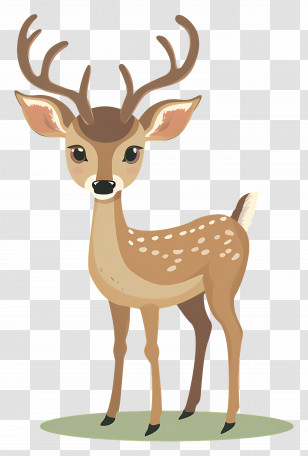Deer - Cute Cartoon Deer Illustration Transparent PNG