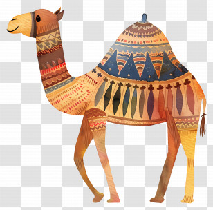 Camel - Decorative Camel With Ethnic Patterns Transparent PNG