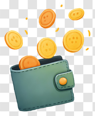Coins Dropping Into Wallet - Wallet With Falling Coins Illustration Transparent PNG