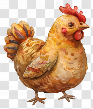 Detailed Chicken Artwork - Detailed Chicken Artwork In Vibrant Colors Transparent PNG