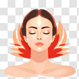 Care Face - Woman Meditating With Closed Eyes Transparent PNG