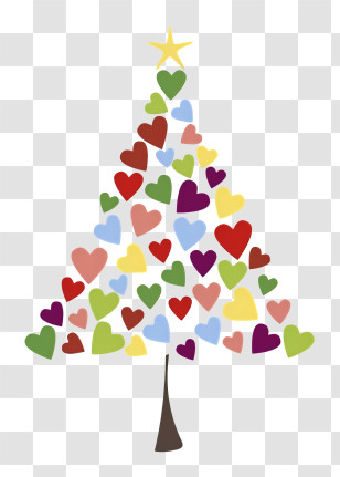 Christmas Tree - Heart-shaped Christmas Tree Transparent PNG