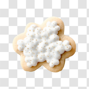 Sugar Cookie - Simple Flower Shaped Cookie With White Icing Transparent PNG