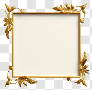 Realistic Golden Frame - Ornate Golden Frame Transparent PNG