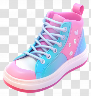 Sneaker Shoes - Colorful Sneaker With Heart Design Transparent PNG