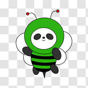 Panda Bear - Cartoon Panda In Bee Costume Illustration Transparent PNG