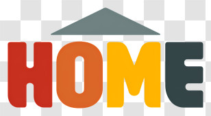 Home Logo - Bold Colorful HOME Logo Transparent PNG