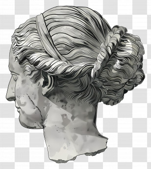 Greek Sculpture - Classical Antique Bust Sculpture Transparent PNG