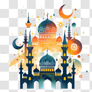 Ramadan - Islamic Mosque Artistic Illustration For Ramadan Transparent PNG