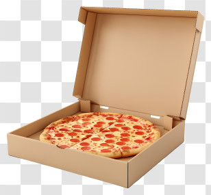 Open Pizza Box - Pepperoni Pizza In A Box Transparent PNG