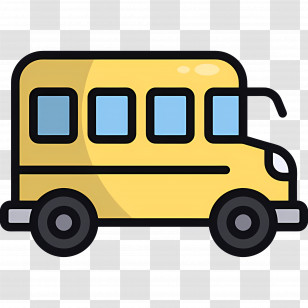 School Bus - Yellow Cartoon School Bus Illustration Transparent PNG