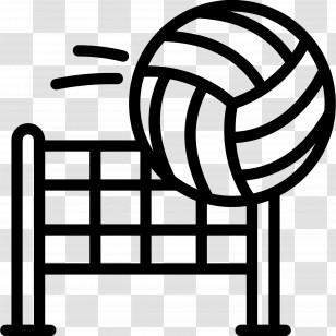 Volleyball - Volleyball And Net Illustration Transparent PNG