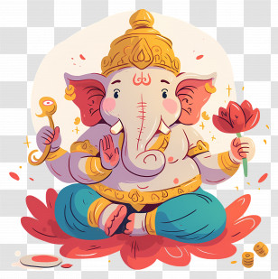 Ganesh - Cartoon Ganesha Illustration Transparent PNG