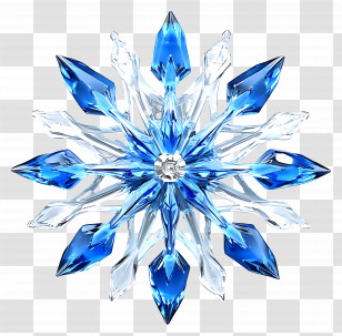 Crystal Snowflake - 3D Blue Crystal Snowflake Transparent PNG