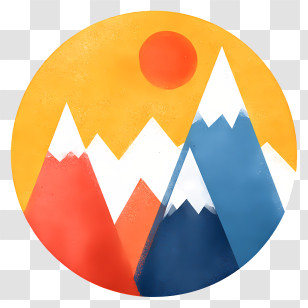 Snow Mountain Scenery - Colorful Mountain Landscape Transparent PNG