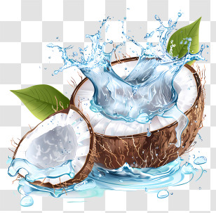 Coconut Water - Coconut Water Splash Transparent PNG