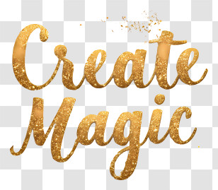 Create Magic - Create Magic Gold Script Transparent PNG