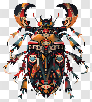 Tibetan Beetle - Abstract Tribal Beetle Illustration Transparent PNG