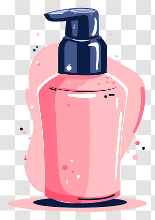 Bottle Of Cream - Pink Soap Dispenser With Black Pump Transparent PNG