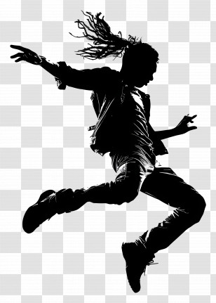 Leap Dancer Silhouette - Silhouette Of A Dancer In Jump Pose Transparent PNG