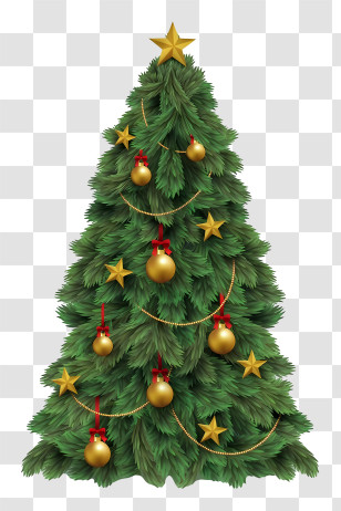 Christmas Tree - Beautiful Decorated Christmas Tree With Ornaments Transparent PNG