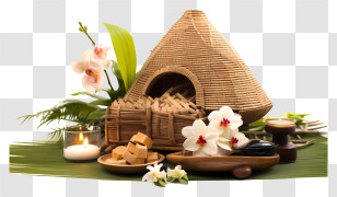 Wooden Hut Tropical Setting Bamboo Thatched Roof Bamboo Sticks Transparent PNG