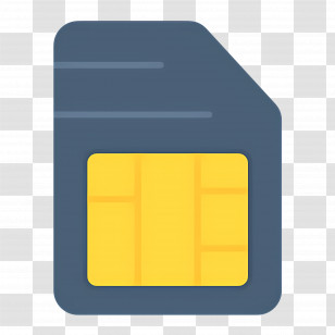Phone Memory - SIM Card With Yellow Chip Transparent PNG