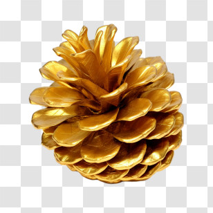 Pinecone - Golden Decorative Pine Cone For Ornamentation Transparent PNG