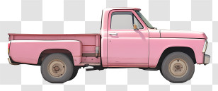 Pickup Truck - Retro Pink Pickup Truck Transparent PNG