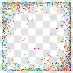 Party Confetti Frame - Colorful Confetti Border Design For Celebrations Transparent PNG