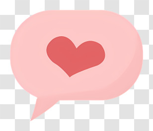 Conversation Hearts - Pink Speech Bubble With Heart Illustration Transparent PNG